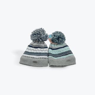 Kids Metallic Stripe Beanie