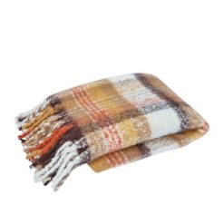 Aiden Faux Mohair Throw 130x160cm Sand Multi