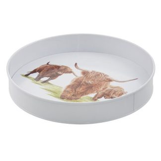 Highland Herd Round Serving Tray