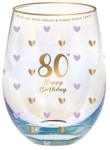 Sweethearts 80th Stemless Glass