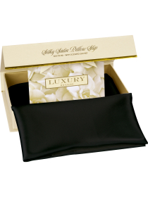 Silky Satin Pillow Slip with Scented Sachet - Black