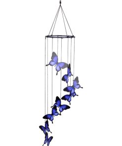 Metal 8 Piece Blue Ulysses Butterfly Wind Chime