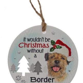 Border Terrier Xmas Plaque
