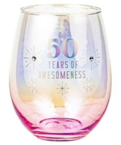 50th Stemless Holographic Glass