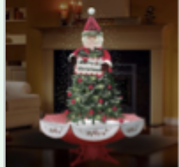 Snowing Tree With Santa on top, Green Tree