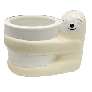 Sloth cuddle white planter