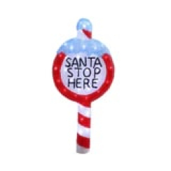 Acrylic Santa Stop Here Sign