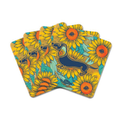 Coaster Set Sunflower Dachshund