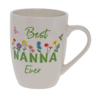 Best nanna ever floral titles mug