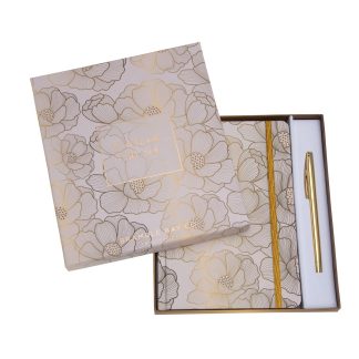 Notebook & Pen Set-Elegance- 1 Amber & Magnolia