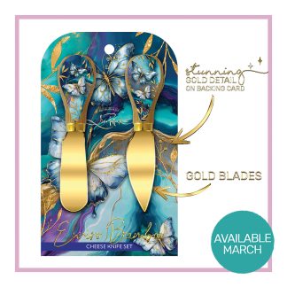 Set of 2 Cheese Knives Tranquil Butterflies