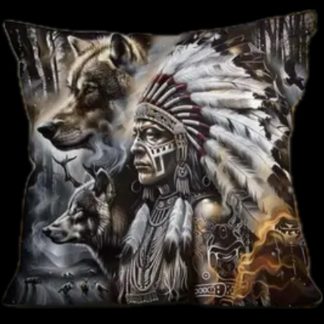 Wolf and Indian Cushion Cover 44cm