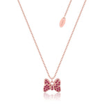 Precious Metal Minnie Mouse Red Bow CZ Necklace