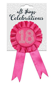 18th Rosette Pink Diamante