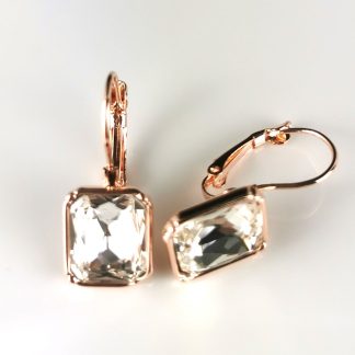 Hanging Earings Rose Gold With Diamante