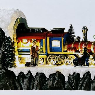 LED Village With Moving Train