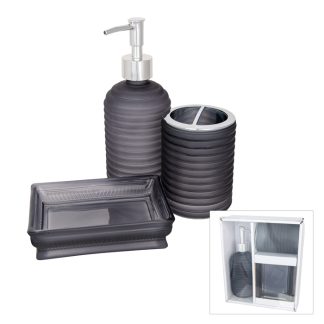 Ivana Glass Bathroom Set Dark Grey