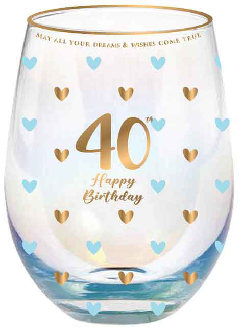 Sweethearts 40th Stemless Glass