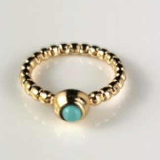 Gold Ring Size Green Stone 9