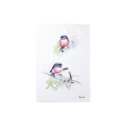 Katherine Castle Bird Life Tea Towel Pink Robin
