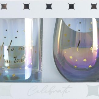 Wedding I Do as I'm Told Scotch and Stemless Glass Set