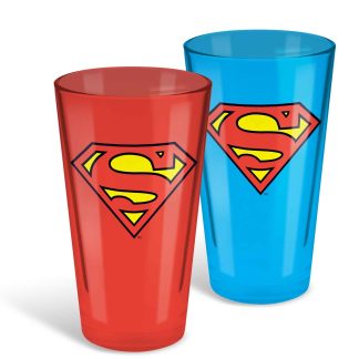 Superman Metallic Conical Glasses Set of 2