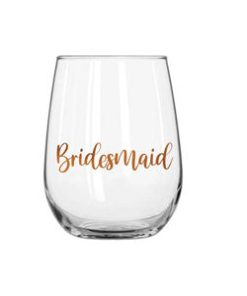 Bridesmaid stemless Wine Glass