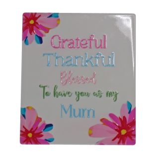 Mum bright blooms ceramic plaque