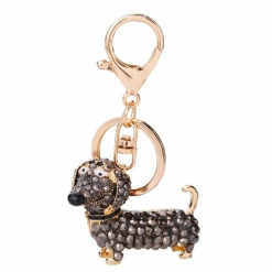 Dachshund Black Key Ring