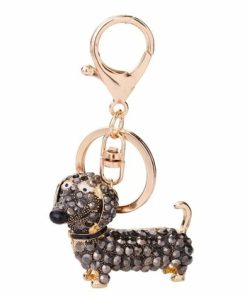 Dachshund Black Key Ring