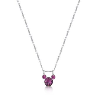 ECC Mickey February Birthstone Necklace