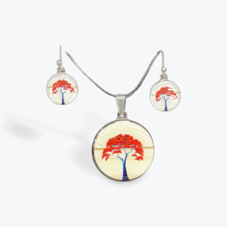 Earrings and Necklace  Resin Tree of Life