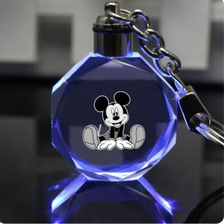 Disney Mickey Mouse Crystal Color Change Lamps Keychain