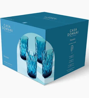 Deanna Highball Glass 4pc Blue Gift Boxed