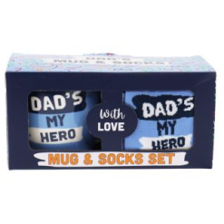 Dads Hero Mug and Sock Set