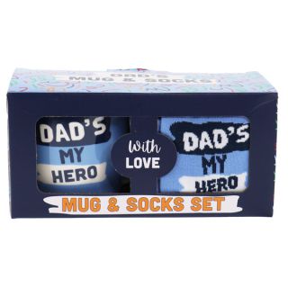 Dads Hero Mug and Sock Set