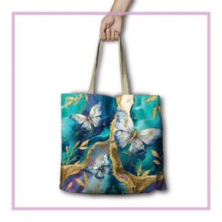 Reusable shopping bag  Tranquil Butterflies