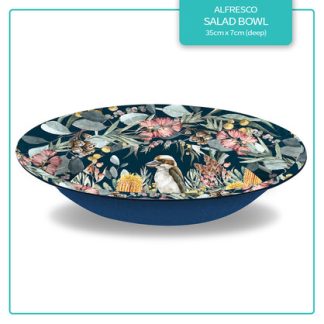 Melamine Salad Bowl. 35cm round x 7cm deep. Bush Guardian.