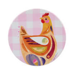 Pete Cromer Barn Friends Ceramic Round Coaster 10cm Pink Chook