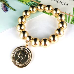 Bracelet Big Bead Coin Jewellery