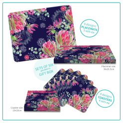 Placemats in gift box Blush Beauty design