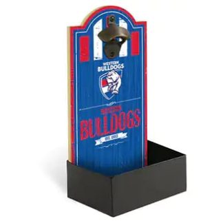 Western Bulldogs AFL Wall Bottle Opener Sign with Catcher
