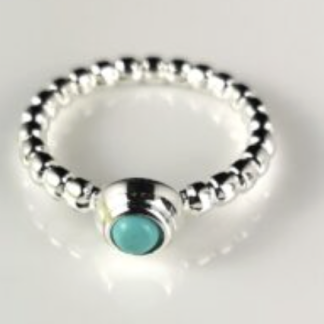 Silver Ring Size Green Stone 8