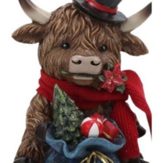 Resin Xmas Highland Cow A