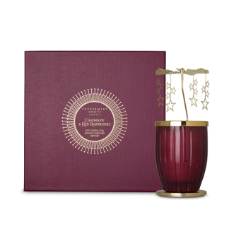 Large Candle 370g & Carousel Gift Set - Champagne & Red
