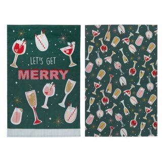 Let's Get Merry 2pk Kitchen Towel