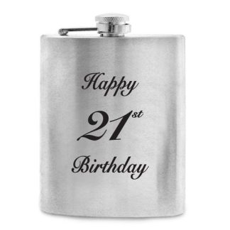 Hip Flask Matte Silver 21st