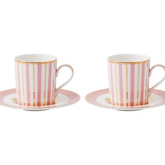 Regency Demi Cup & Saucer 100ML Set of 2 Pink