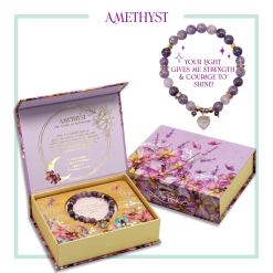 Amethyst Heart Charm Bracelet