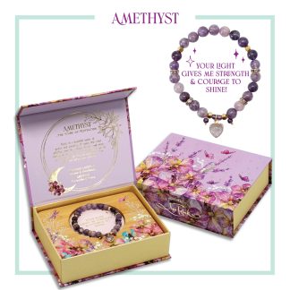 Amethyst Heart Charm Bracelet